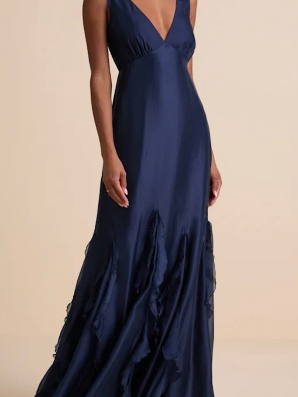 Lulu's Navy V-Neck Maxi Dress